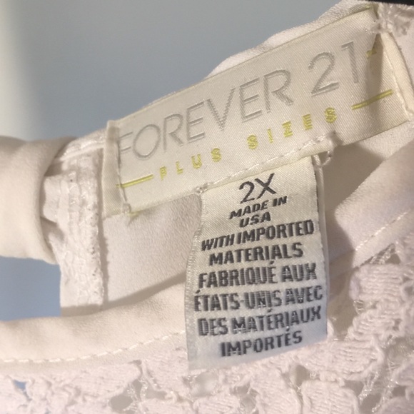 Forever 21 white lace blouse with bow back design - Picture 3 of 3